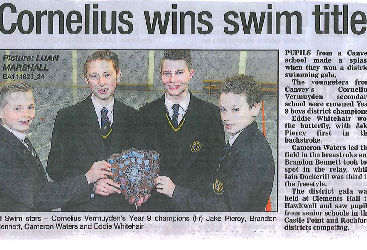 Cornelius Vermuyden School Wins Swim Title